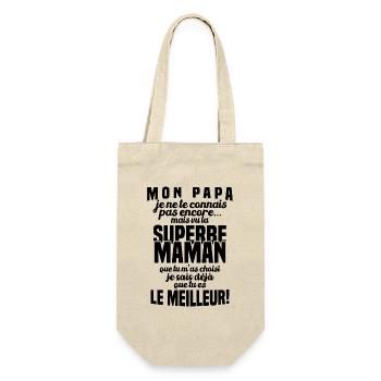 Annonce grossesse Cadeau Futur Papa Future Maman - Sac à bouteille - nature - Devant