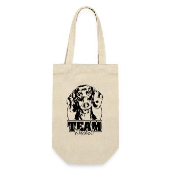 TEAM Dackel Hund Hunde Wilsigns - Geschenkbeutel für Flaschen - Natur - Vorne
