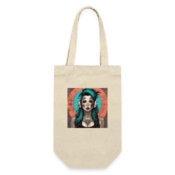 Tattoo Girl - Gift Bag for Bottles - nature - Front