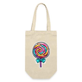 Lutscher / Lolli Pop / Süßigkeit / schlecken / süß - Geschenkbeutel für Flaschen - Natur - Vorne