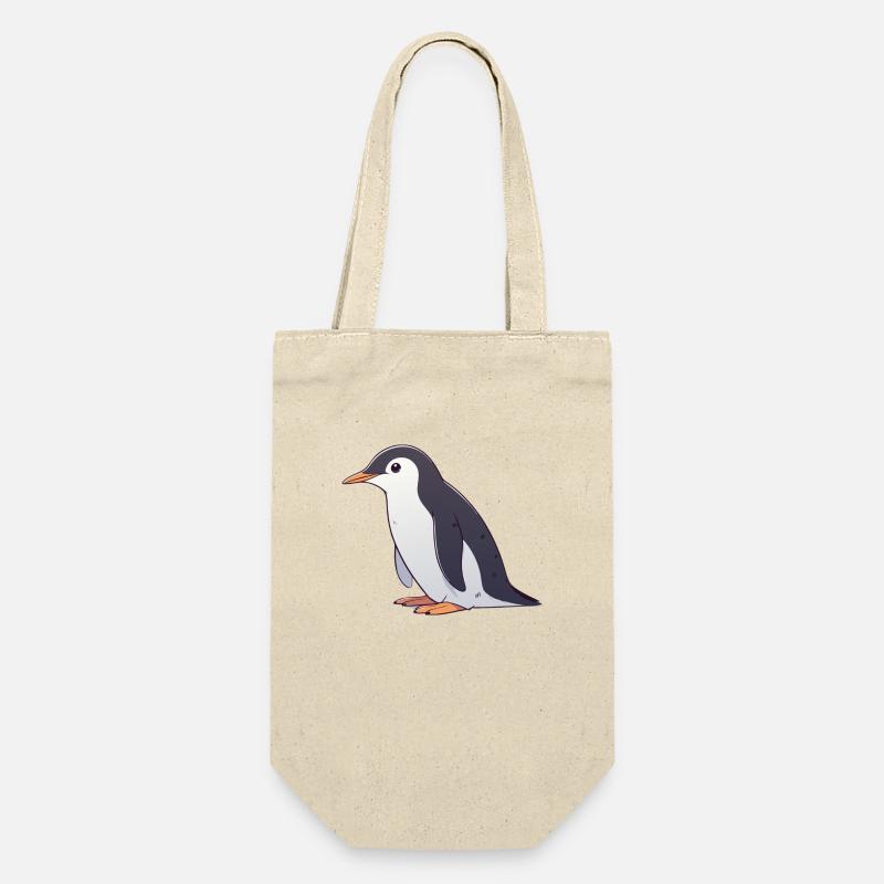 Pinguin - Geschenkbeutel für Flaschen - Natur