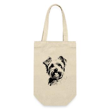 Yorkshire Terrier - Geschenkbeutel für Flaschen - Natur - Vorne