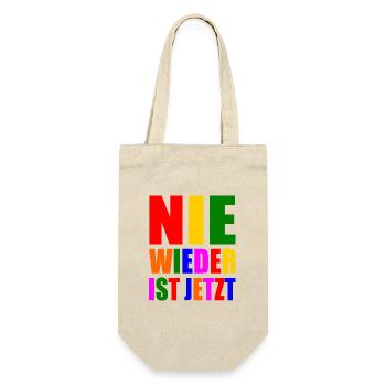 Nie wieder ist jetzt - Geschenkbeutel für Flaschen - Natur - Vorne