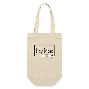 Boy Mom - Geschenkbeutel für Flaschen - Natur - Vorne