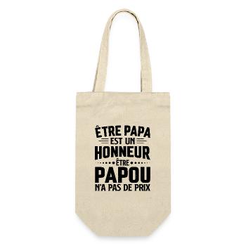Être Papou n'a pas de Prix Cadeau Papy - Sac à bouteille - nature - Devant