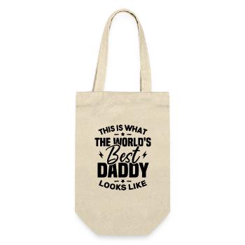 This is what the best dad in the world looks like - Gift Bag for Bottles - nature - Front