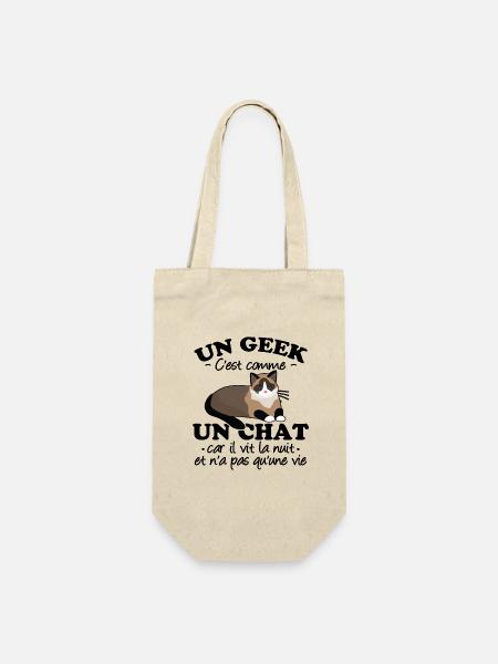Geek et chat - Sac à bouteille - nature