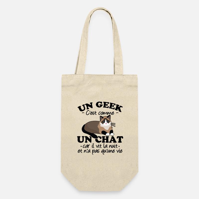 Geek et chat - Sac à bouteille - nature