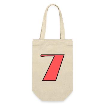 7 YEARS. 7th ANNIVERSARY. BIRTHDAY 7 YEARS. 7 - Gift Bag for Bottles - nature - Front