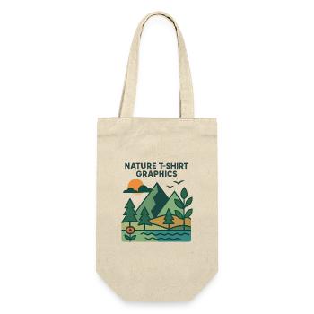 Berge, See und Sonnenuntergang - Geschenkbeutel für Flaschen - Natur - Vorne