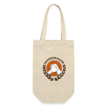 PATENBRIGADE Logo (bunt) - Geschenkbeutel für Flaschen - Natur - Vorne