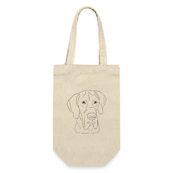 Deutsche Dogge - Geschenkbeutel für Flaschen - Natur - Vorne