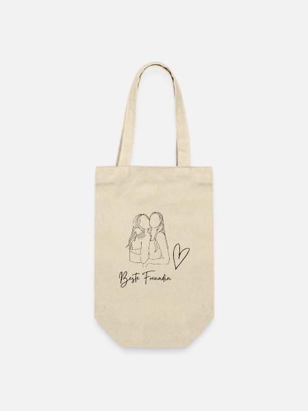 Minimalistiches Design - Geschenkbeutel für Flaschen - Natur
