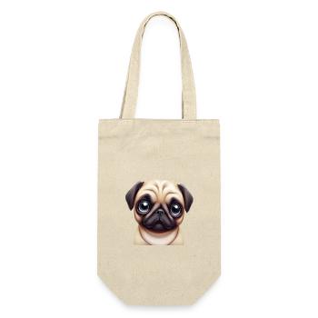 Mopszucht Kunst - Geschenkbeutel für Flaschen - Natur - Vorne