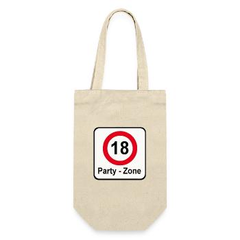 18th Birthday, Age of Majority, Party Zone (25) - Gift Bag for Bottles - nature - Front