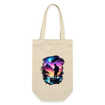 Angler Siluette / Fishing / Fish / Lake / Sport - Gift Bag for Bottles - nature - Front