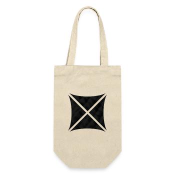 Abstraktes Polygon Design schwarz - Geschenkbeutel für Flaschen - Natur - Vorne
