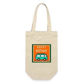 ALLES GUTE ZUM GEBURTSTAG. ALLES GUTE ZUM GEBURTSTAG. JAHRESTAG. - Geschenkbeutel für Flaschen - Natur - Vorne