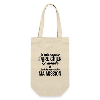 Je suis né pour faire chier le monde Humour cadeau - Sac à bouteille - nature - Devant