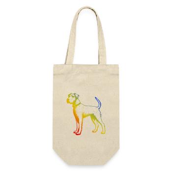 Airedale Terrier Hund Bunt - Geschenkbeutel für Flaschen - Natur - Vorne