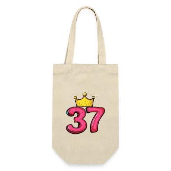 37 Number Krone - Gift Bag for Bottles - nature - Front