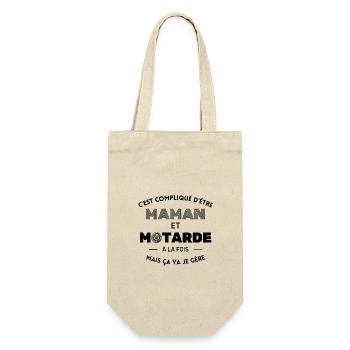 Compliqué d'être maman et motarde ça va je gère - Sac à bouteille - nature - Devant