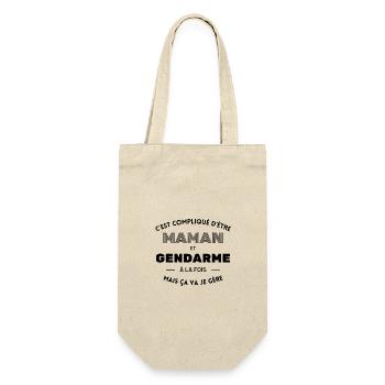 Compliqué d'être maman et gendarme ça va je gère - Sac à bouteille - nature - Devant
