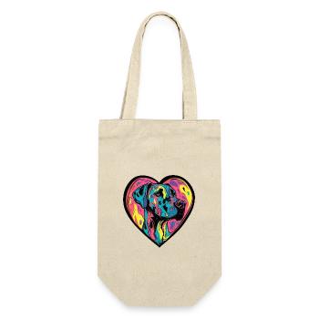 Great Dane Dog Heart Love - Gift Bag for Bottles - nature - Front