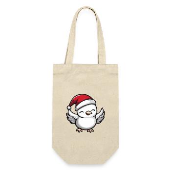 Taube Vogel Weihnachten Niedlich - Geschenkbeutel für Flaschen - Natur - Vorne