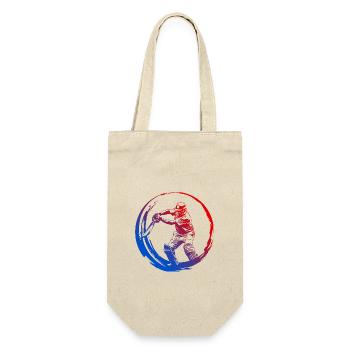 Cricket Silhouette Bunt - Geschenkbeutel für Flaschen - Natur - Vorne