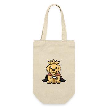 Golden Retriever Hund Bier Lustig Lustig - Geschenkbeutel für Flaschen - Natur - Vorne