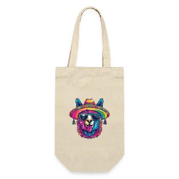 Alpaca Llama Funny Sombrero - Gift Bag for Bottles - nature - Front