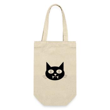 Halloween vampire cat with canines - Gift Bag for Bottles - nature - Front