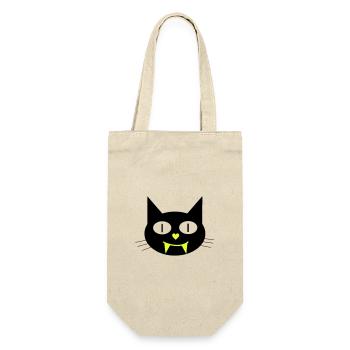 Halloween vampire cat with canines - Gift Bag for Bottles - nature - Front