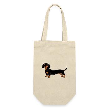 Minimalist Dachshund Extra Long Shirt - Gift Bag for Bottles - nature - Front