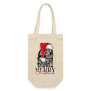 Père Noël Afghan Hound Joyeux Noël Chiens - Sac à bouteille - nature - Devant