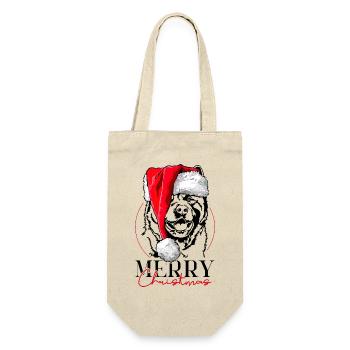 Père Noël américain Akita joyeux Noël chien Wilsigns - Sac à bouteille - nature - Devant