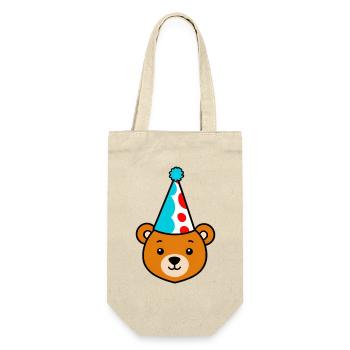 Party bear with colorful hat - Gift Bag for Bottles - nature - Front