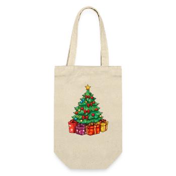 Tannenbaum - Geschenkbeutel für Flaschen - Natur - Vorne