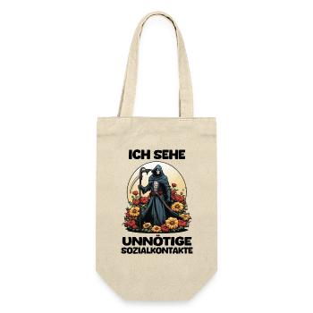 Ich Sehe Unnötige Sozialkontakte - Sensenmann - Geschenkbeutel für Flaschen - Natur - Vorne