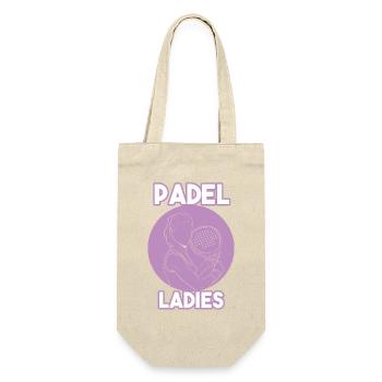 Padel Paddel Schläger Tennis Sport I Geschenk - Geschenkbeutel für Flaschen - Natur - Vorne