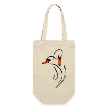 Duo de cygnes amoureux - Sac à bouteille - nature - Devant