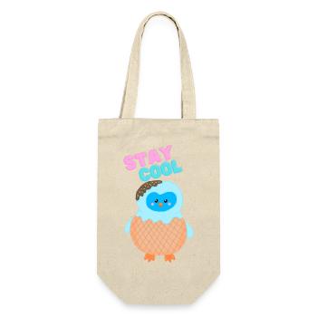 Stay cool Eiscreme Pingu - Geschenkbeutel für Flaschen - Natur - Vorne