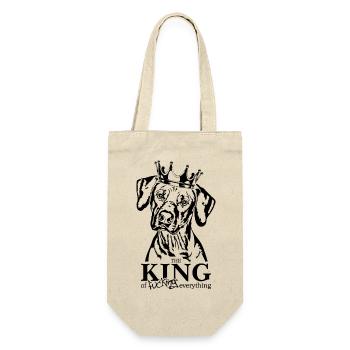 Rhodesian Ridgeback King Hundespruch Hunde - Geschenkbeutel für Flaschen - Natur - Vorne