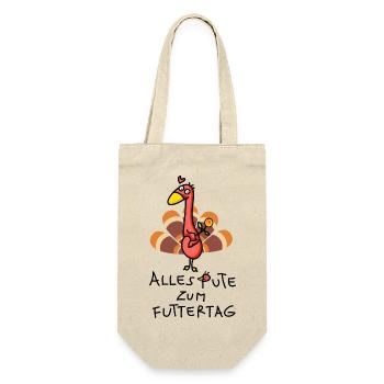 Muttertag Wünsche - Geschenkbeutel für Flaschen - Natur - Vorne