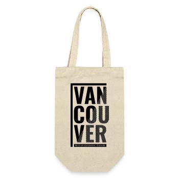 Vancouver Grafik mit Streifen und Label - Geschenkbeutel für Flaschen - Natur - Vorne