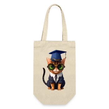 Bachelor Cat Studies Graduate School Leaving Certificate - Gift Bag for Bottles - nature - Front