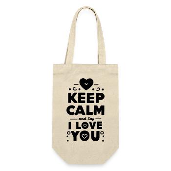 Keep Calm and Say I Love You - Gift Bag for Bottles - nature - Front