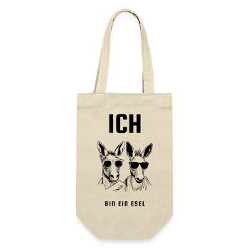 Ich bin ein Esel - Geschenkbeutel für Flaschen - Natur - Vorne