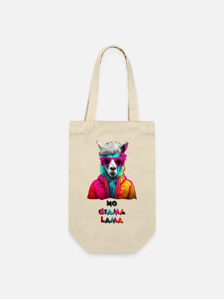No drama lama / your Alpaka - Geschenkbeutel für Flaschen - Natur